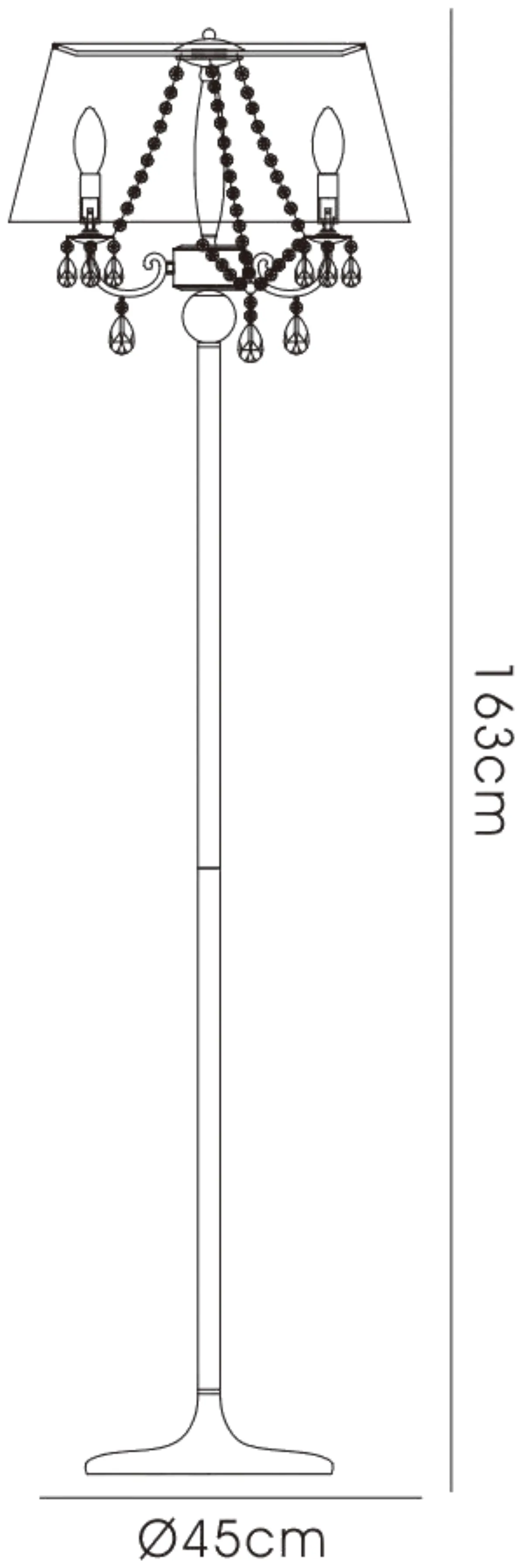Olivia Crystal 163cm Floor Lamp 3 Light IL30063/SB  Diyas Olivia Polished Chrome-Soft Bronze